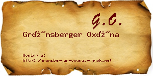 Grünsberger Oxána névjegykártya