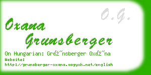 oxana grunsberger business card